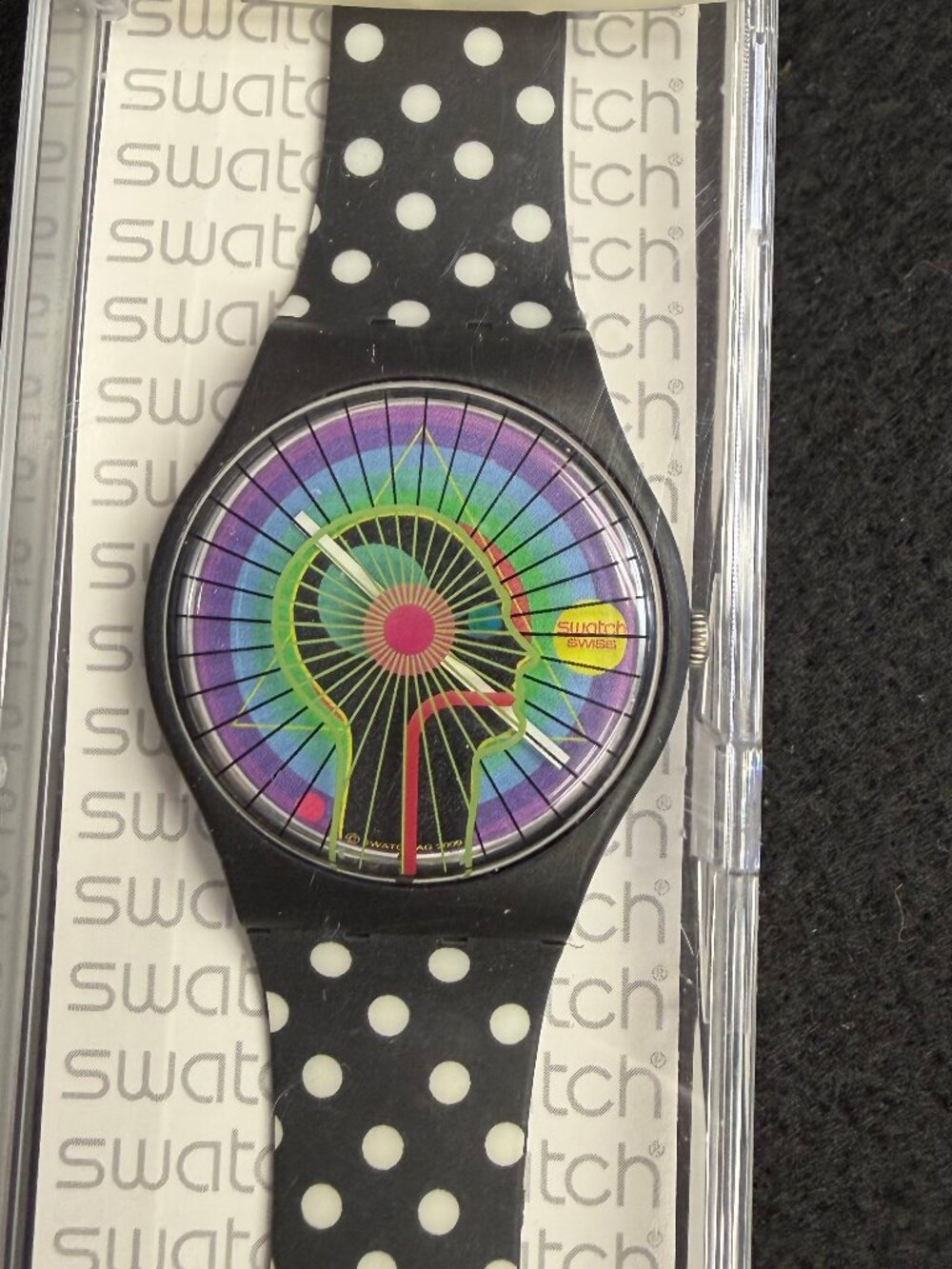Vintage Swatch Artist Watch Colorful Profile Dial Extra Straps Boxed